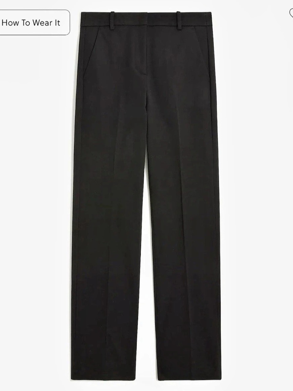 J.Crew Kallie Straight-Leg Pant Black